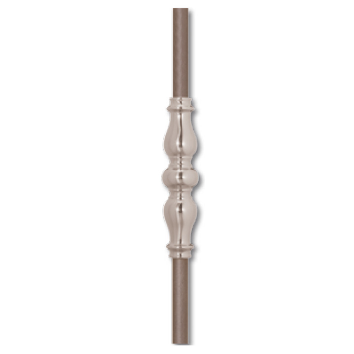 Grande Forge Brass Picket Collars for 9/16" or 5/8" Round Bar, 5-1/2" Tall in Nickel Finish