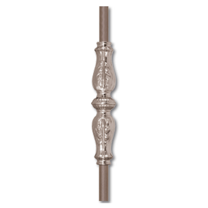 Grande Forge Brass Picket Collars for 9/16" and 5/8" Round Bar, 7-1/4" Tall in Nickel Finish