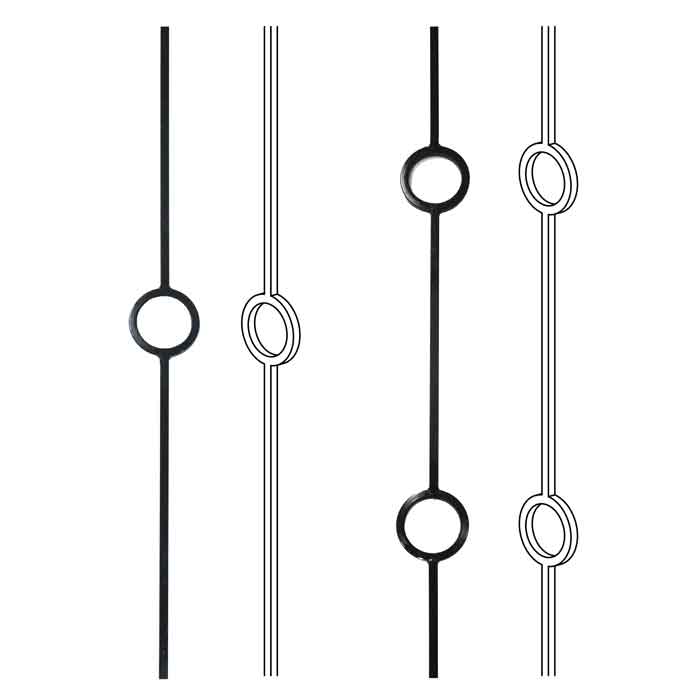 Modern Steel Balusters with Circles