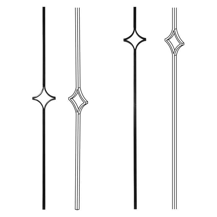 Modern Steel Balusters with Diamond Shapes
