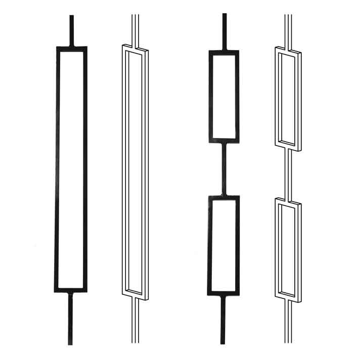 Modern Steel Balusters with Rectangles