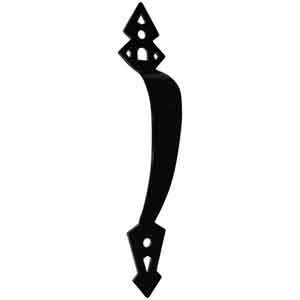 11-1/8" Tall Steel Ornamental Gate Handle for Metal Wood & Vinyl Gates, Black