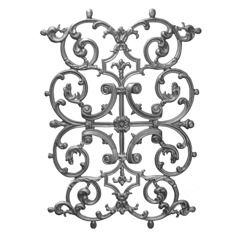 30-5/8" Tall Cast Iron Panel, Bird of Paradise Style, Side Backed Out (SBO)