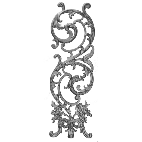 25" Tall Cast Iron Panel, Bird of Paradise Style, Double Faced