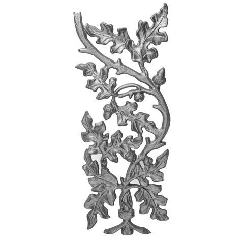 20-1/2" Tall Cast Iron Panel, Curly Oak Style, Double Faced
