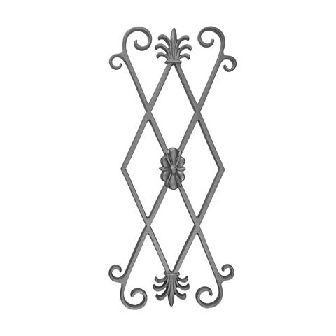 23-3/8" Tall Cast Iron Panel, Contemporary Style, Double Faced