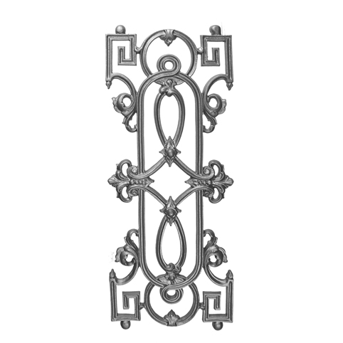 28-1/2" Tall Cast Iron Panel, Traditional Style, Single Faced