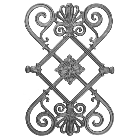 20-1/4" Tall Cast Iron Panel, Contemporary Style, Double Faced