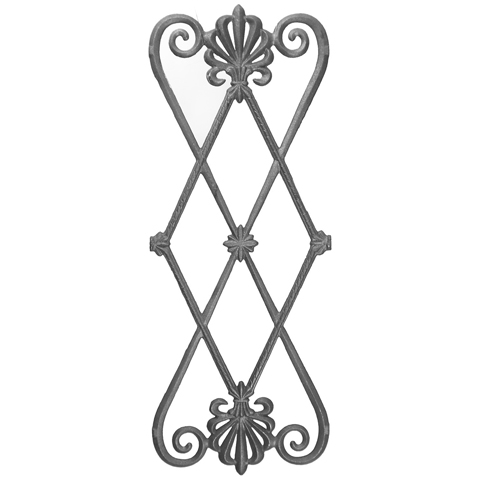 26-1/4" Tall Cast Iron Panel, Contemporary Style, Double Faced