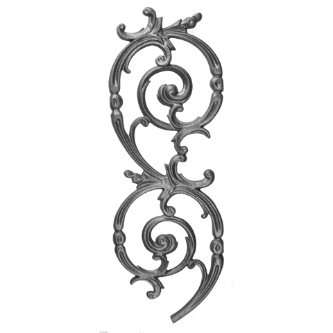 19-1/2" Tall Cast Iron Panel, Pontalba Style, Double Faced
