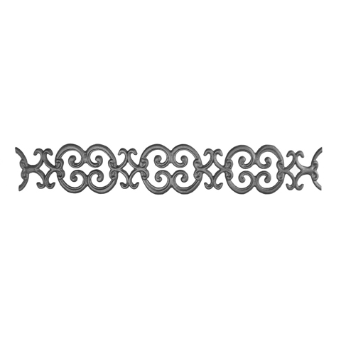 33-1/4" Wide Cast Iron Valance, C-Scroll Design, Double Faced