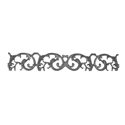 31-1/2" Wide Cast Iron Valance, Scroll and Leaf Design, Double Faced