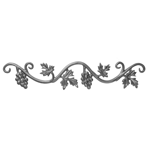 21-1/2" Wide Cast Iron Valance, Vineyard Style, Double Faced