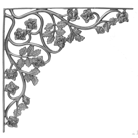 21-1/2" Tall Cast Iron Bracket, Rose Style, Double Faced