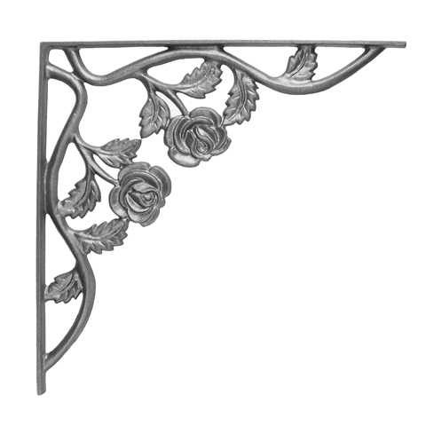 14" Tall Cast Iron Bracket, Rose Style, Double Faced