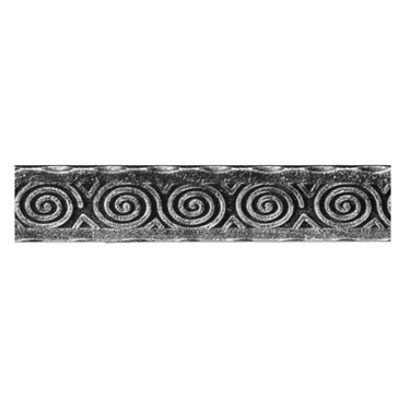 Patterned Flat Bar, End Scroll, Sweep and Corner Bend with Egyptian Design