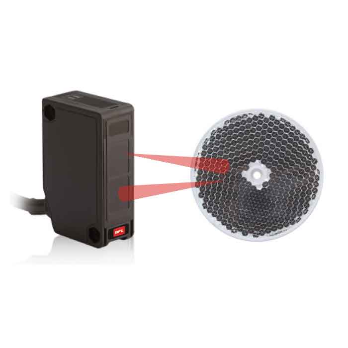 Photoelectric Beam Sensor, UL325 Rated, Retro-Reflective, Monitored