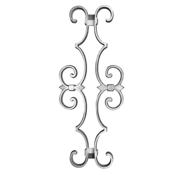 16-1/2" Tall Aluminum Picket Castings for 1/2", 5/8" and 3/4" Square Bar with Weld Tabs