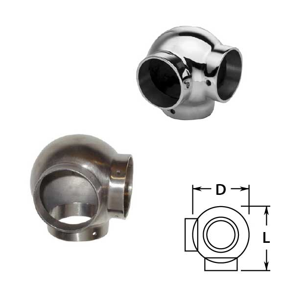 Ball Side Outlet Ell in Stainless Steel