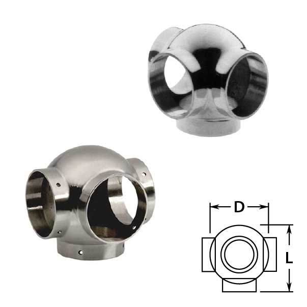 Ball Side Outlet Tees in Stainless Steel