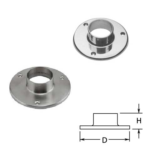 Floor Flanges in Stainless Steel for 2" dia. Tubing
