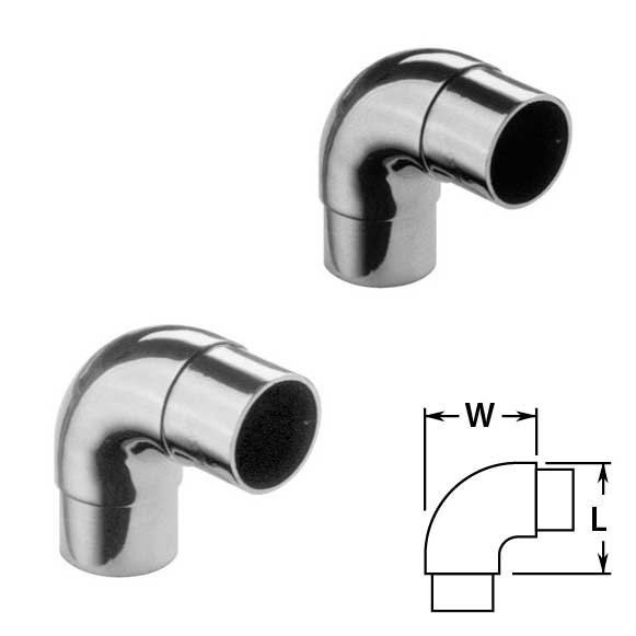 Flush Radius Ells in Polished and Satin Stainless Steel