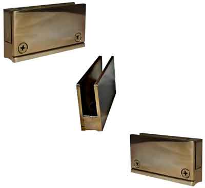 Polished Brass Glass Clips