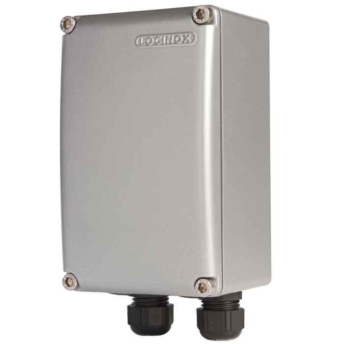 Powerbox: Aluminum powdercoated transformer housing in Silver
