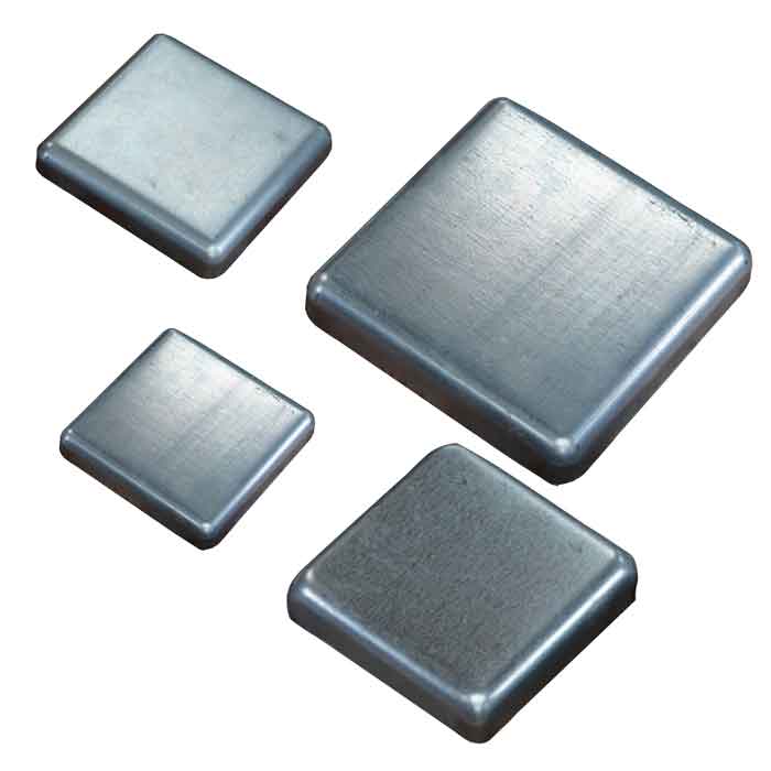 Pressed Steel Flat Top Post Caps for 1" to 4" Square Posts