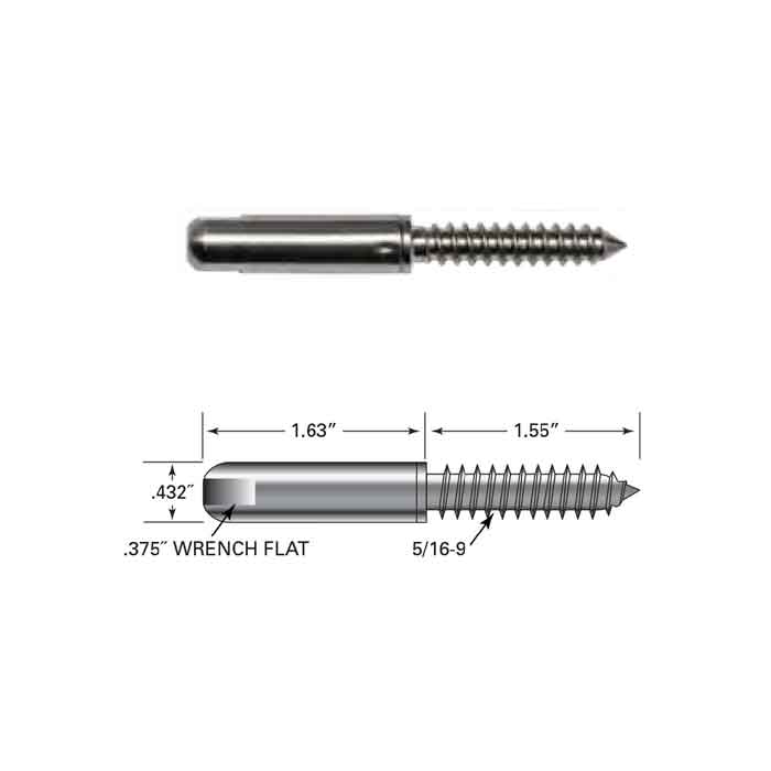 Push-Lock Lag for 1/8" Cable