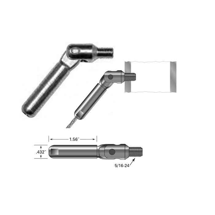 Push-Lock Threaded Clevis for 3/16" Cable