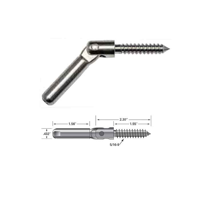 Push Lock w/Lag Clevis for 3/16" Cable