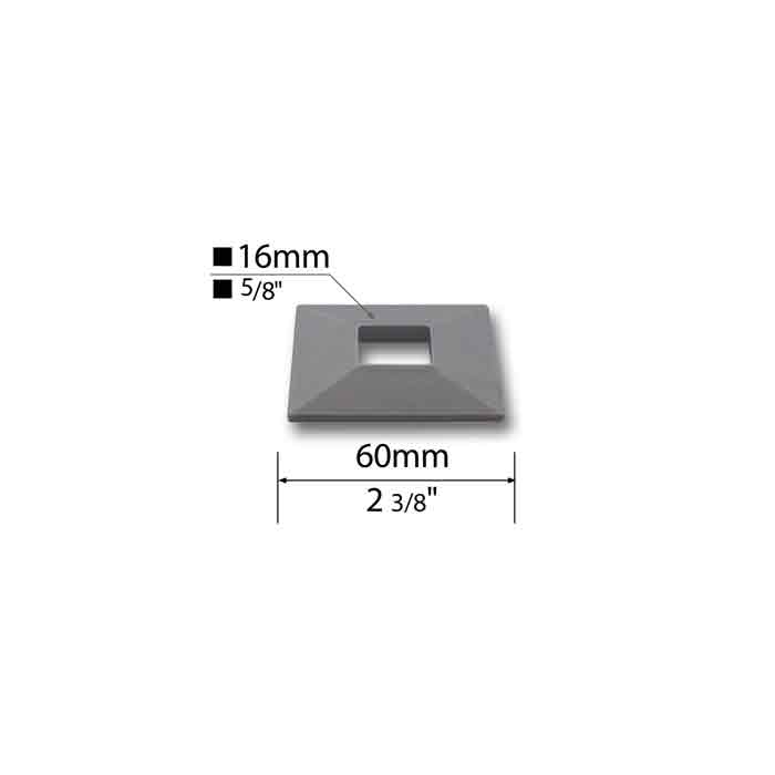 Base Shoe for 5/8" sq., Steel, 2-3/8" sq. base, Quartz Series