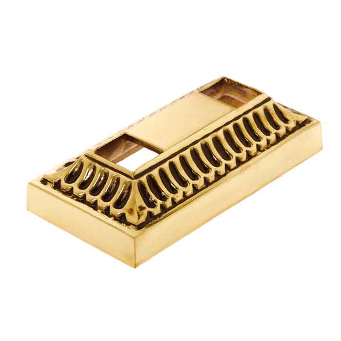 Rectangular Scalloped Brass Base Shoe for 5/8" sq., 2 openings
