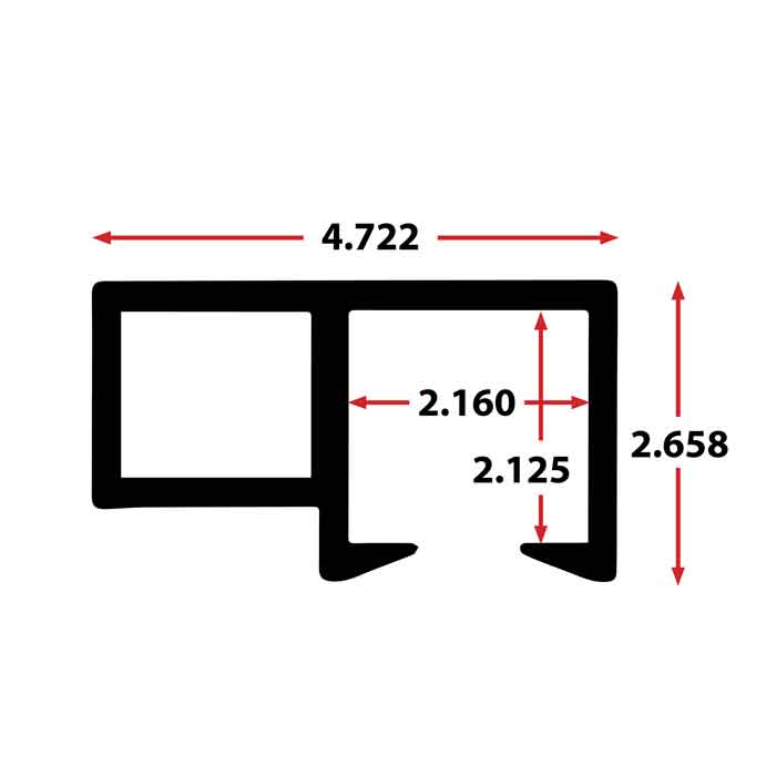 Aluminum Top Track, 20 Ft, Weld-on, for Cantilever gates,  2-1/8 x 2-1/8 Inside Dimension