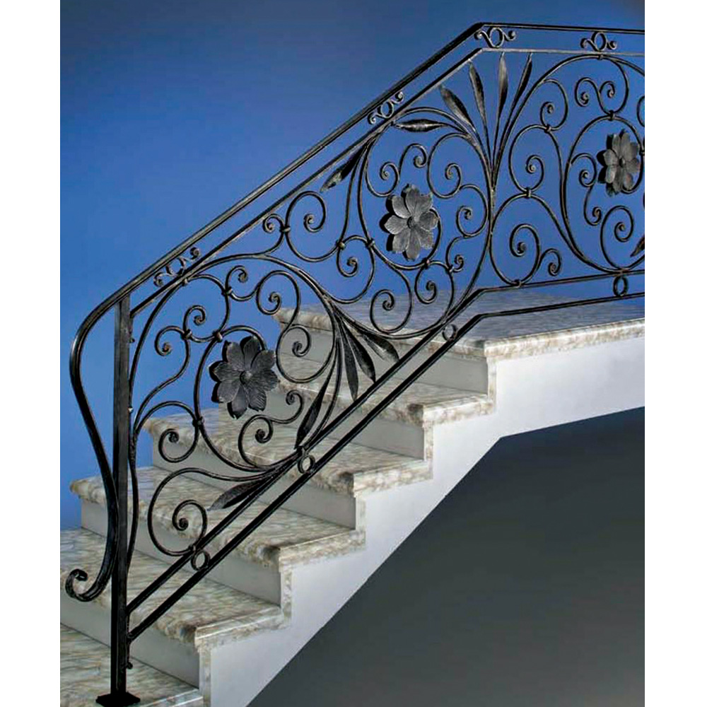 Decorative Scroll Panel Staircase Railing