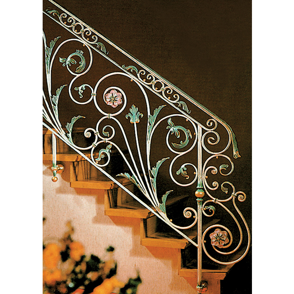 Ornamental Scroll Panel Staircase Design-7-108/D
