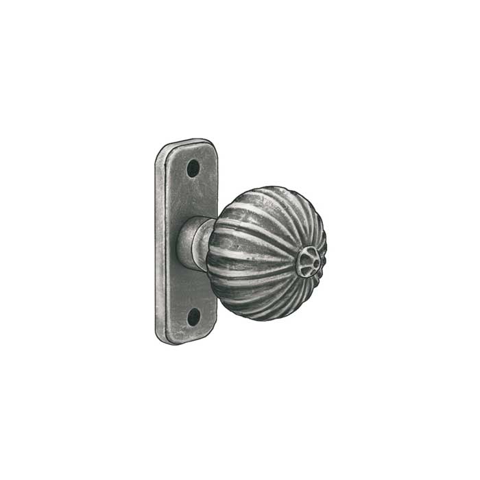 2-5/16" dia. Pull Knob, Steel, 3-1/2" Tall Backplate, Zinc Coated