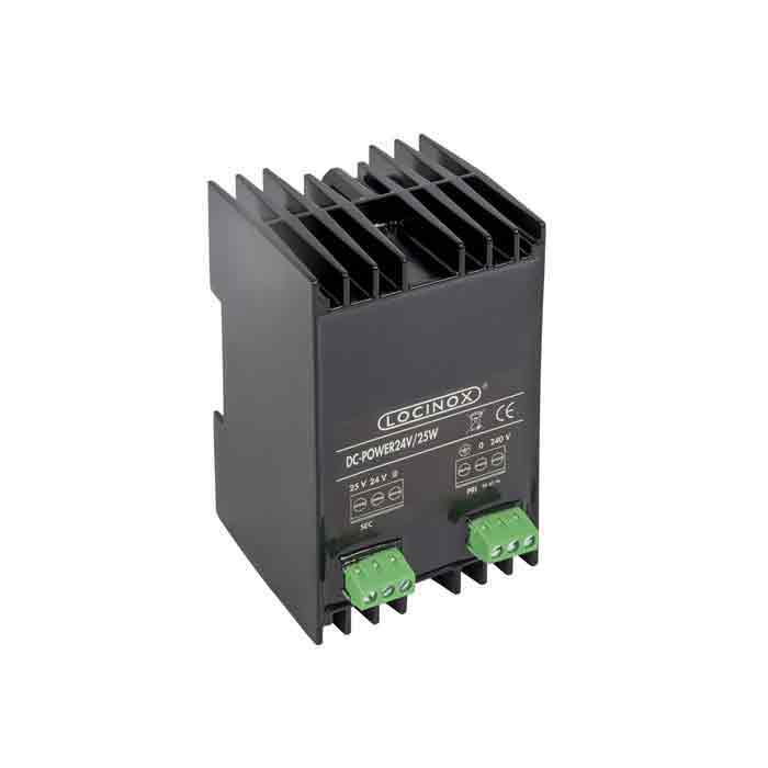 Safety DC power supply with 110V input voltage and 24V / 25 W output. Use with Powerboxes PB-1-ZILV or PB-1-9005