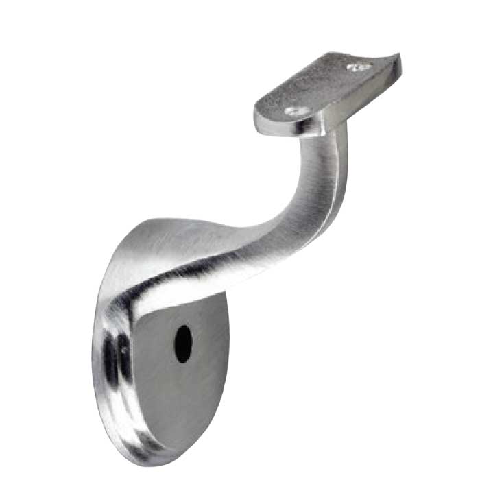 Round Saddle Handrail Brackets in Satin Stainless