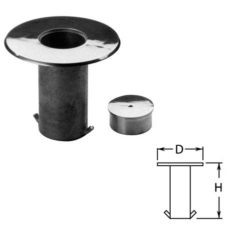 Floor Sockets with Cap in Stainless Steel for 2" dia. Tubing