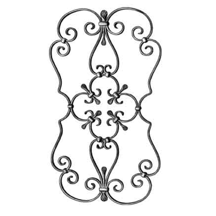 1/2" x 1/4" Steel Scroll Panel, 34-7/16" Tall, 19-1/8" Wide