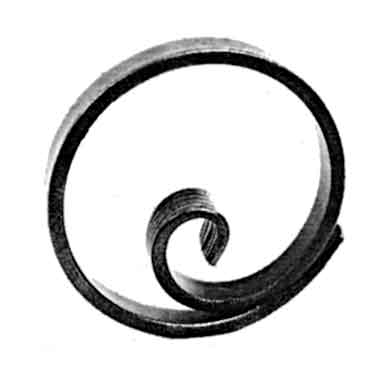 1/2" x 1/4" x 3-15/16" Forged Steel Scrolled Circle w/Fishtail End