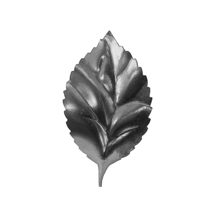 Stamped Steel Rose Leaf w/Stem, 22 Ga., 3-1/4" Tall