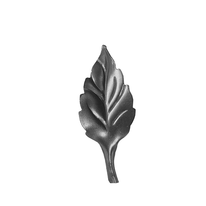 Stamped Steel Rose Leaf w/Stem, 22 Ga., 2-15/16" Tall
