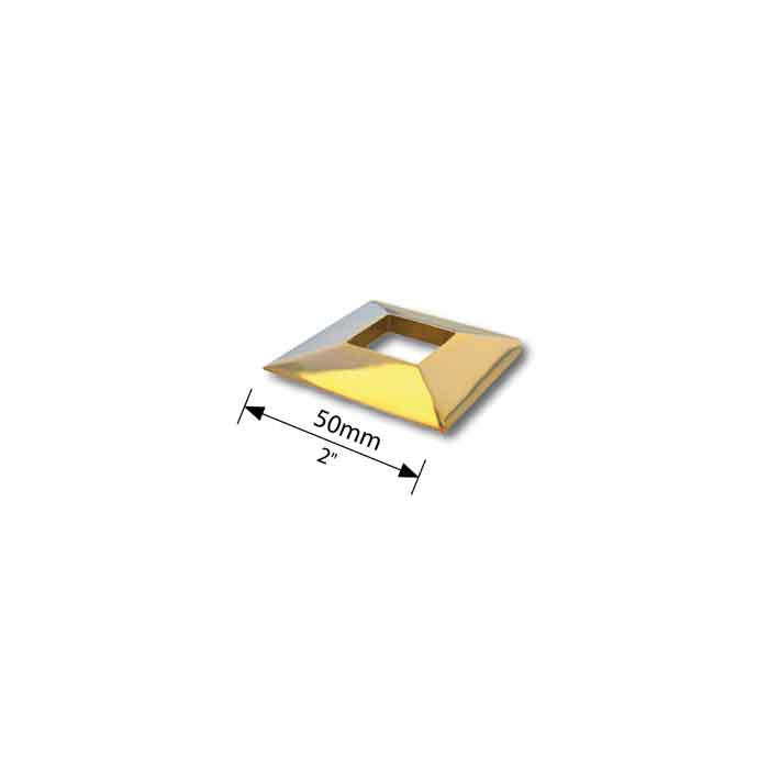 Base Shoe for 5/8" sq., Stainless Steel, Brass PVD Coating, 2" sq. base