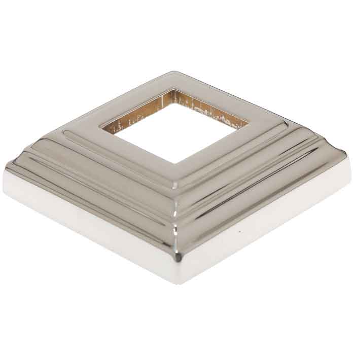 Base Shoe for 1" sq., Stainless Steel, Classic Series, 3-3/8" sq. Base