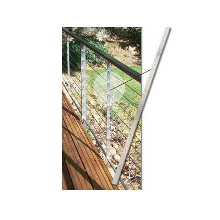 1/4" x 1" 316 Stainless Steel Cable Brace, 36" Tall, 10 Holes