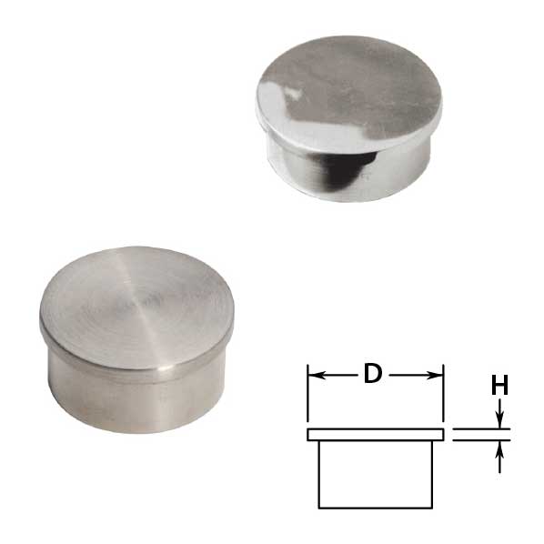 Flush End Caps in Stainless Steel