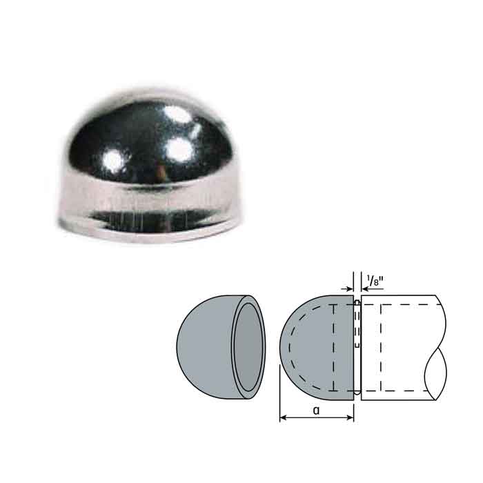 Stainless Steel Weld-On Dome End Caps for Schedule 40 Pipe